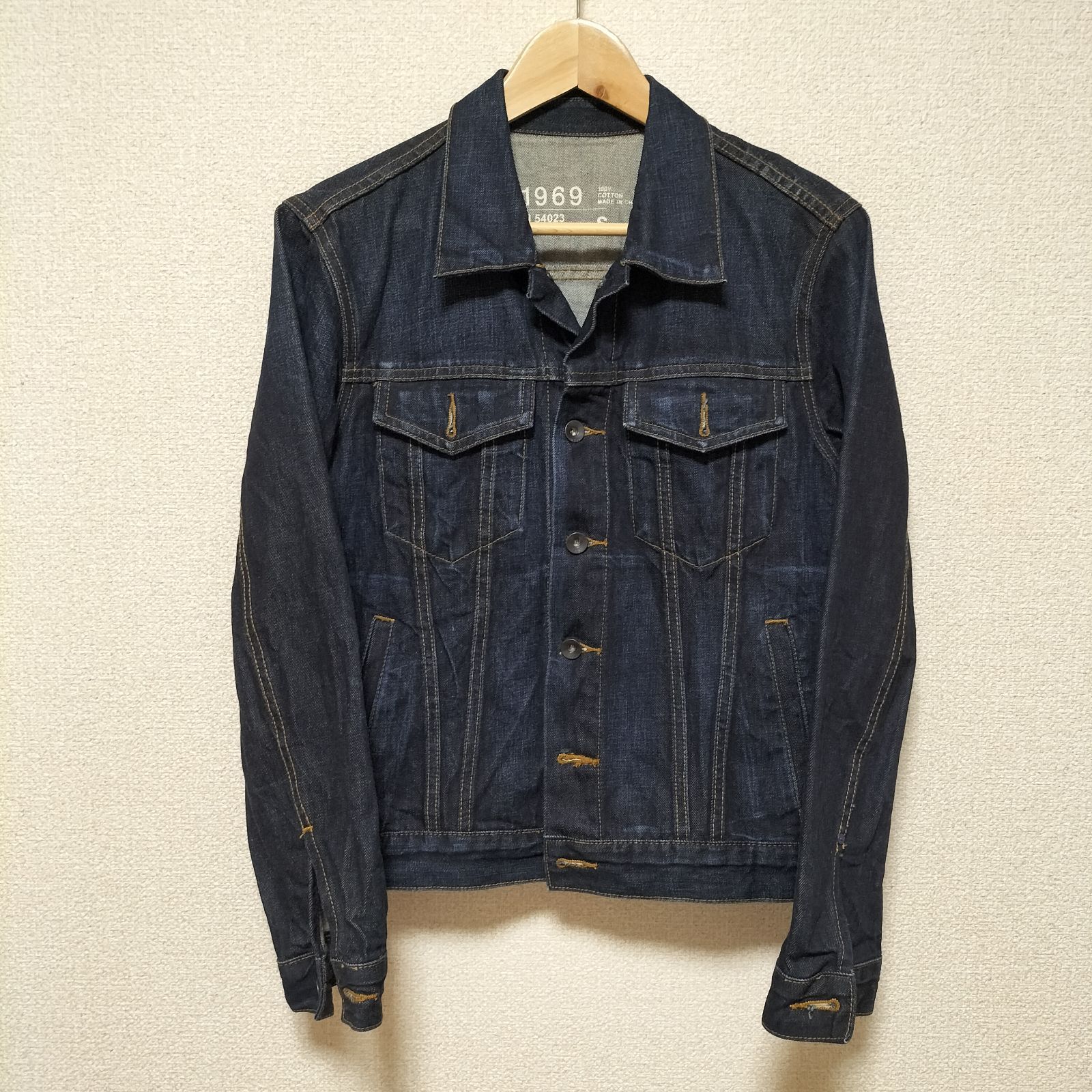☆OLD GAP Gジャン デニムジャケット 濃紺 無地 メンズ サイズS 長袖