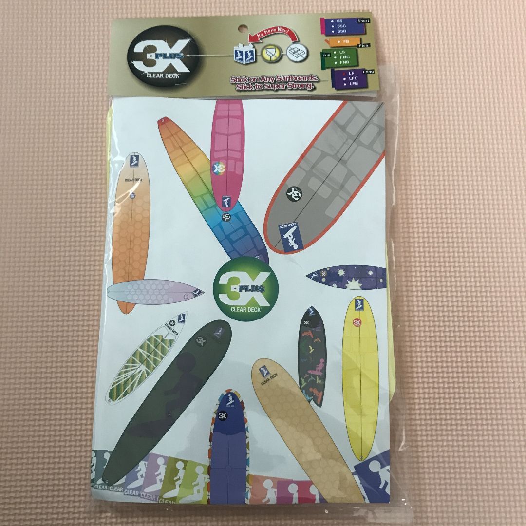 クリアデッキ LF ロングボード用 四角形など サーフィンワックスいらず エコ デッキパット 滑り止め