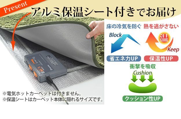 ホットカーペット カバー 電気カーペット対応 ふかふか極厚ラグ