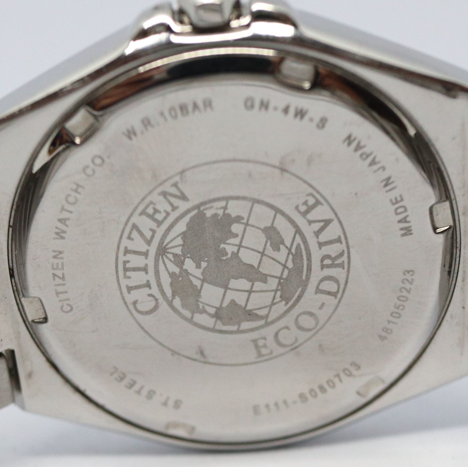 稼働品】CITIZEN シチズン メンズ 腕時計 ECO DRIVE ソーラー ホワイト シルバー E111-S080703 - メルカリ