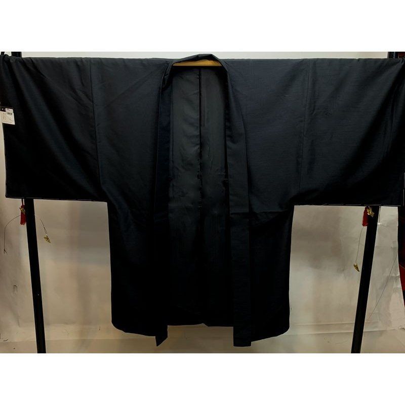 羽織 紋付 単品 黒色 男性用 S|M|L|LLサイズ 紋入れ可 NO29661-6