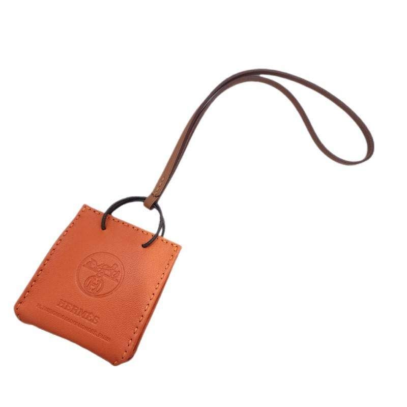HERMES エルメス サック オランジュ オレンジ 本革 レザー バッグチャーム レディース 22510K455