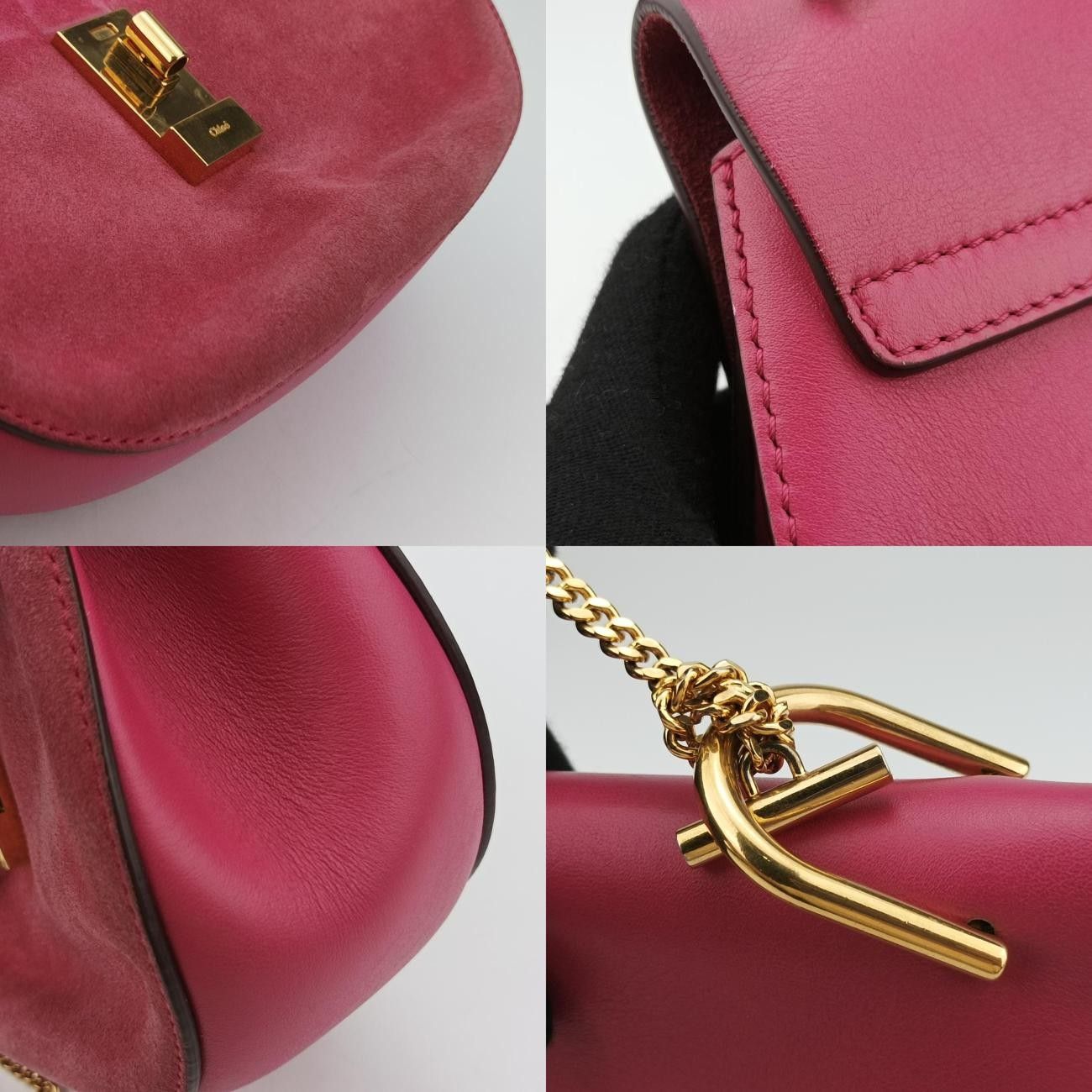 クロエChloeドリューピンク×ロースレッドレザー×スエード03 16 70 65 6 DECORATOM_COM_BR