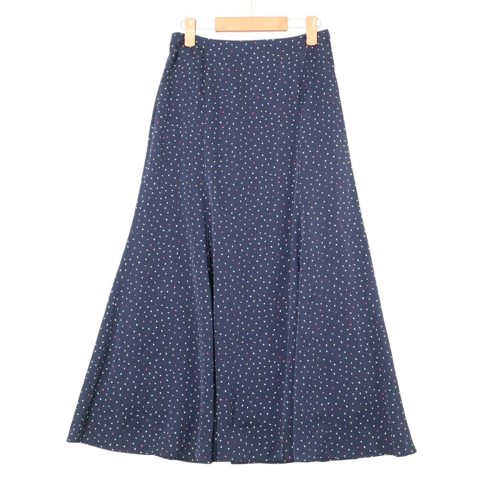 新品 UNTITLED スカート M ネイビー fablica UNTITLED アンタイトル 春夏☆ 三角形 幾何学 フレア プリント
