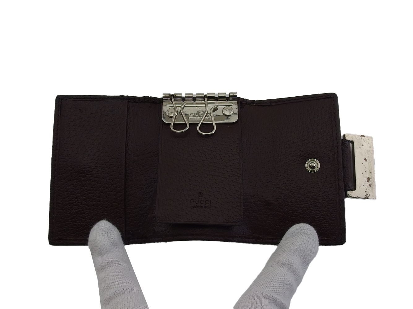 グッチ GUCCI キーケース GGキャンバス シェリーライン ベージュ