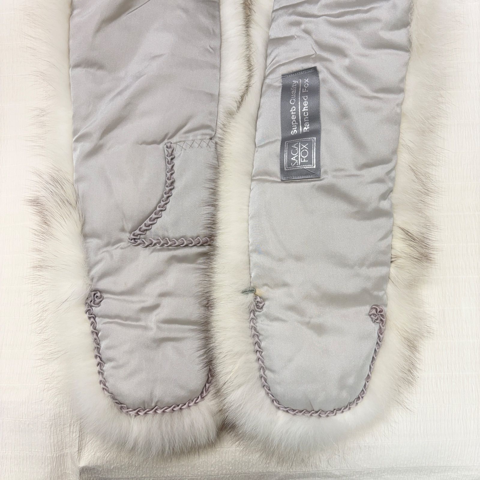SAGA FOX Superb Quality Ranched Fox ファーショール 成人式 白系 