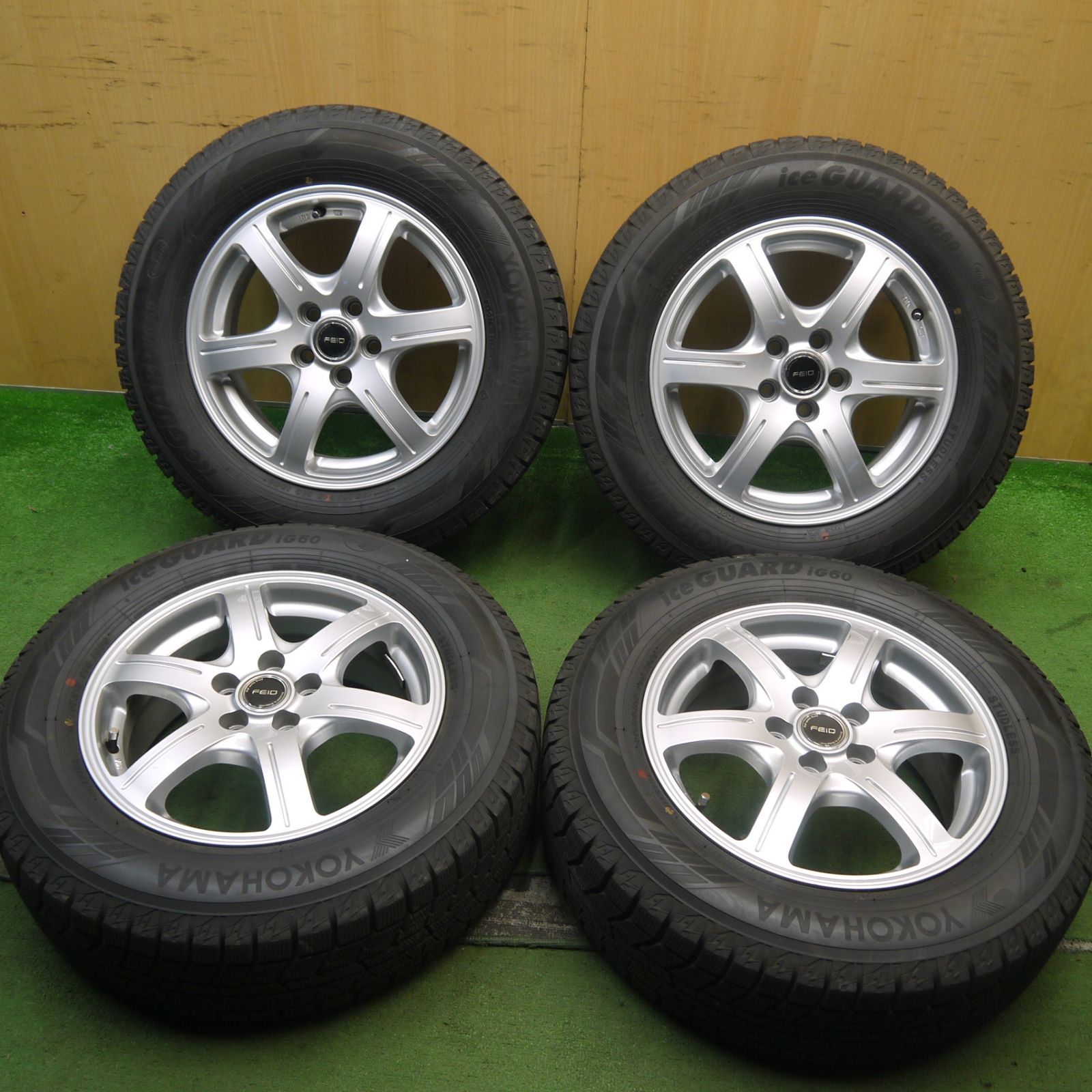 バリ溝 23年 9.5分 プリウス 等 195 65R15 スタッドレス ヨコハマ アイスガード iG60 FEID G6 フェイド 15インチ PCD100 5H 5091601Hス