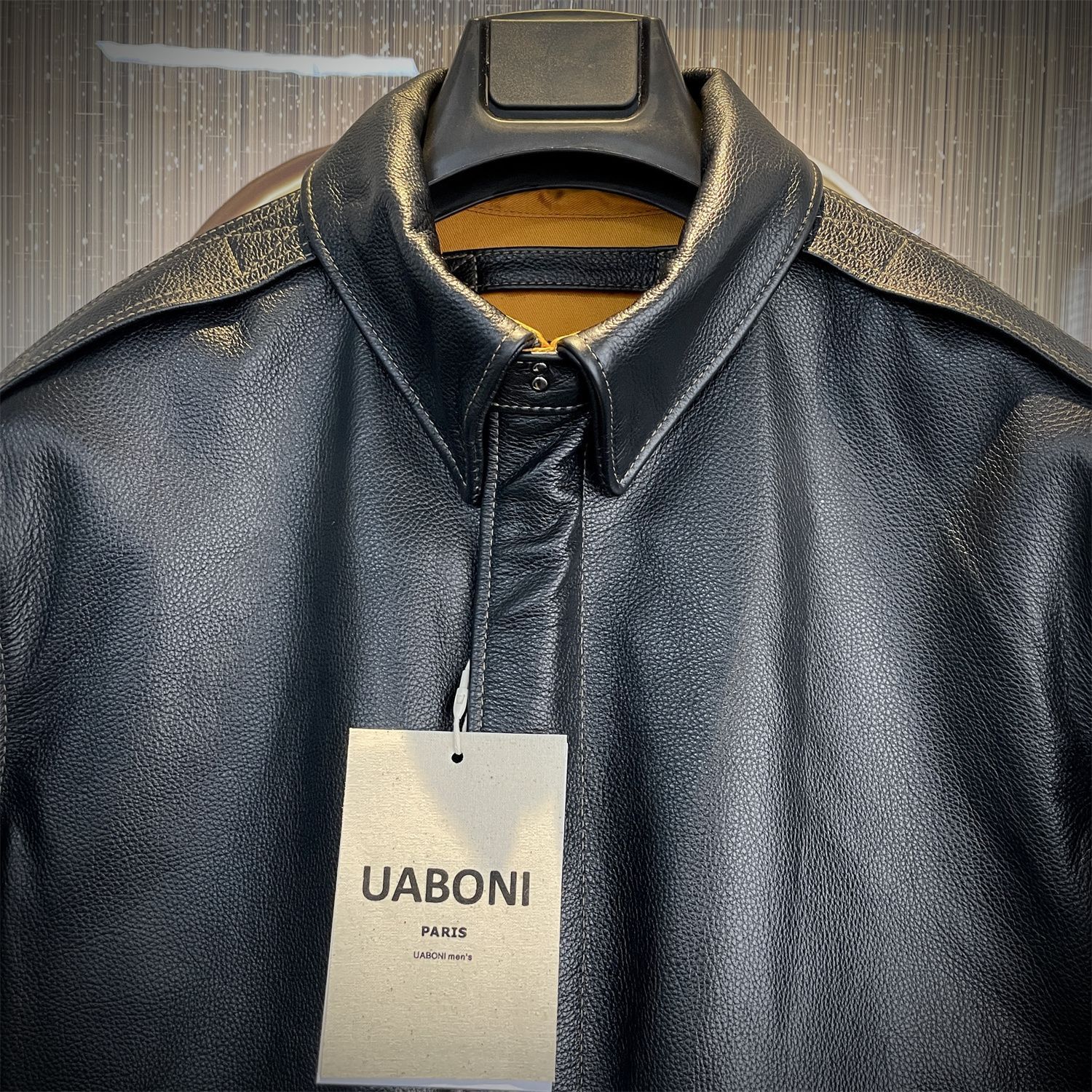 レザージャケット 絶賛 人気 上品 高級 EU製＆定価14万 UABONI*Paris*ユアボニ*パリ発 高品質牛革 高級刺繍 USA空軍志願者  ライダース MA-1 フライトジャケット - メルカリ