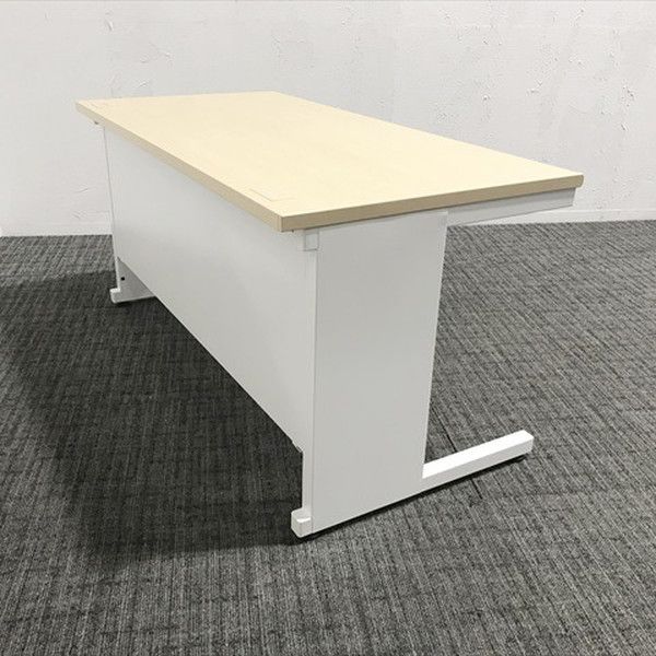 平デスク インベント 引き出し付 オフィスデスク W1400 コクヨ ホワイトナチュラル