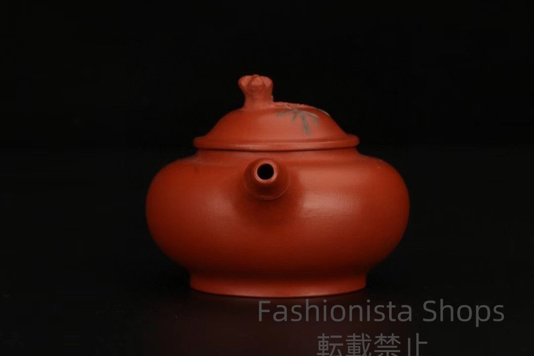 中國古玩?旧時収蔵?松竹梅壺?原鉱泥?紫砂手彫?茶壺 酒壺
