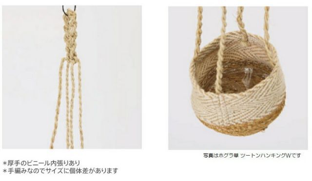 花・観葉植物用ポット ホグラ草 ツートンハンギング W HANGING （3個入り） 39065 ビニール内張り 吊るしタイプ （代引き不可） ハンキング鉢カバー FARM (p233)