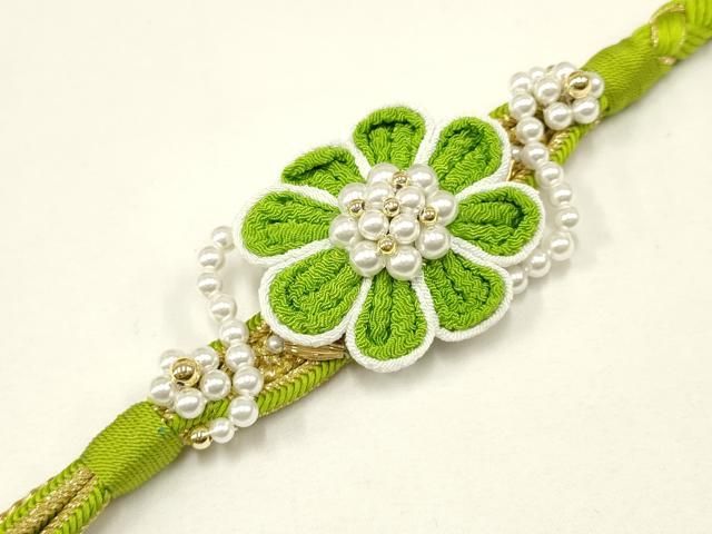 平和屋着物●和装小物　振袖用飾り付き帯締め１０本セット　パール　花　ハート　金糸　逸品　CAAX8203ju 平和屋着物○和装小物 振袖用帯締め 装飾 つまみ細工 パール ライン