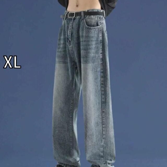 2026，新作登場 [XL]春 コーデ メンズ 用 服 紳士服 アメリカン ストリート カジュアル ストレート ワイド ジーンズ パンツ ブルー ヴィンテージ 春秋  カジュアル 通勤スタイル 重ね着コーデ ゆったりシルエ その他