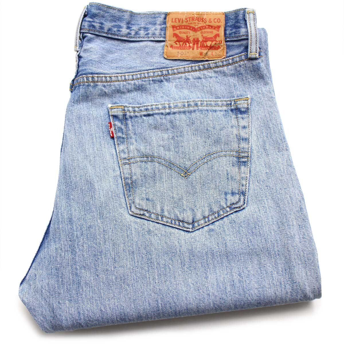 メキシコ製 Levi'sリーバイス 501 ペンキ飛び デニムパンツ w36 L30SDP2695 ジーンズ ストレート アイスブルー オーバーサイズ 縦落ち