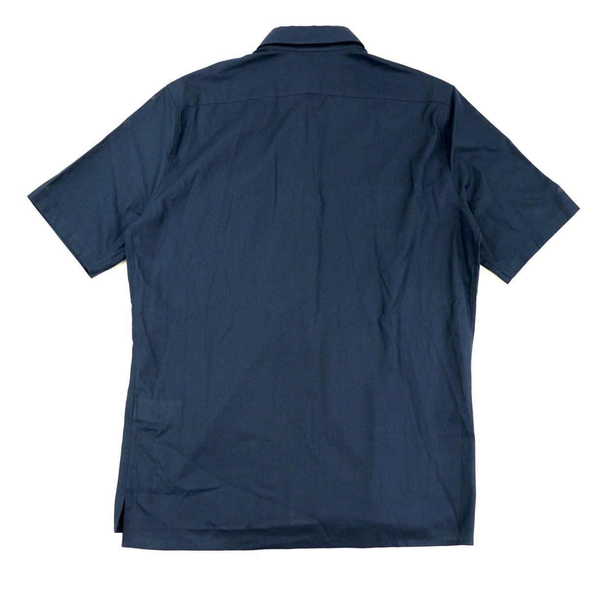 美品 エルメス 21SS レザー使い 半袖シャツ メンズ コットン ネイビー 39 ポケット HERMES - メルカリ
