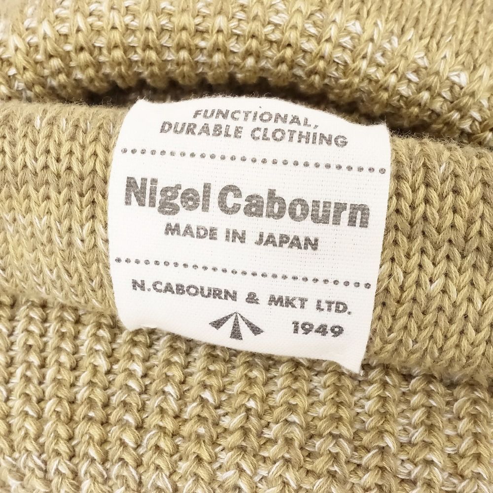 ナイジェルケーボン　ニット帽　ビーニー　ベージュ 美品 25ss Nigel Cabourn ナイジェルケーボン ビーニー サマー