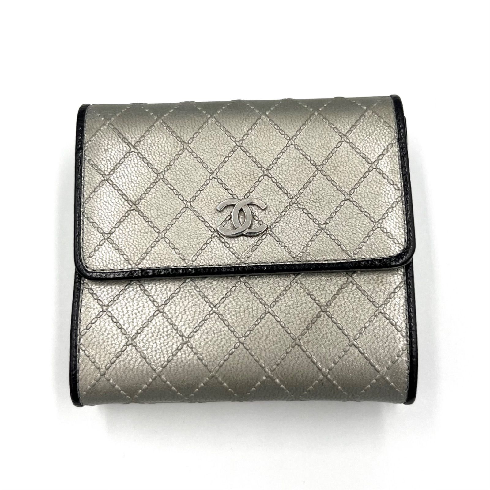 CHANEL シャネル ココマーク ビコローレWホック 三つ折り財布