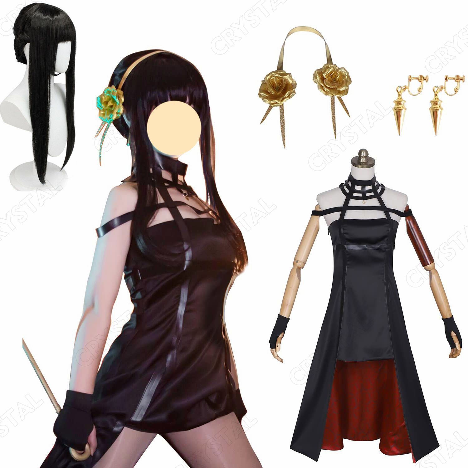 ヨル?フォージャー コスプレ衣装 ウイッグ付き SPY×FAMILY スパイファミリー 人気キャラ ヨル?ブライア いばら姫 コスチューム cosplay 演