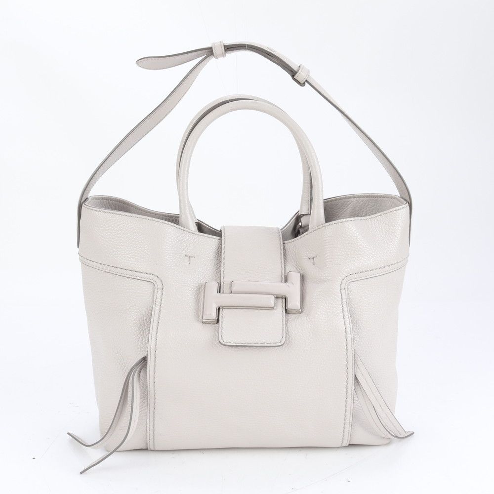 【美品】トッズ ビジネスバッグ 2way レザー A4可能 レザー グレー TOD'S - 美品 トッズ レザー 2WAY ビジネス バッグ 斜め掛け