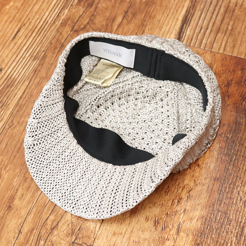 MANIERA/シルク プレイキャップ 日本製 ニット 帽子 メンズ 紳士 マニエラ 新品/シルバー/kf361a/