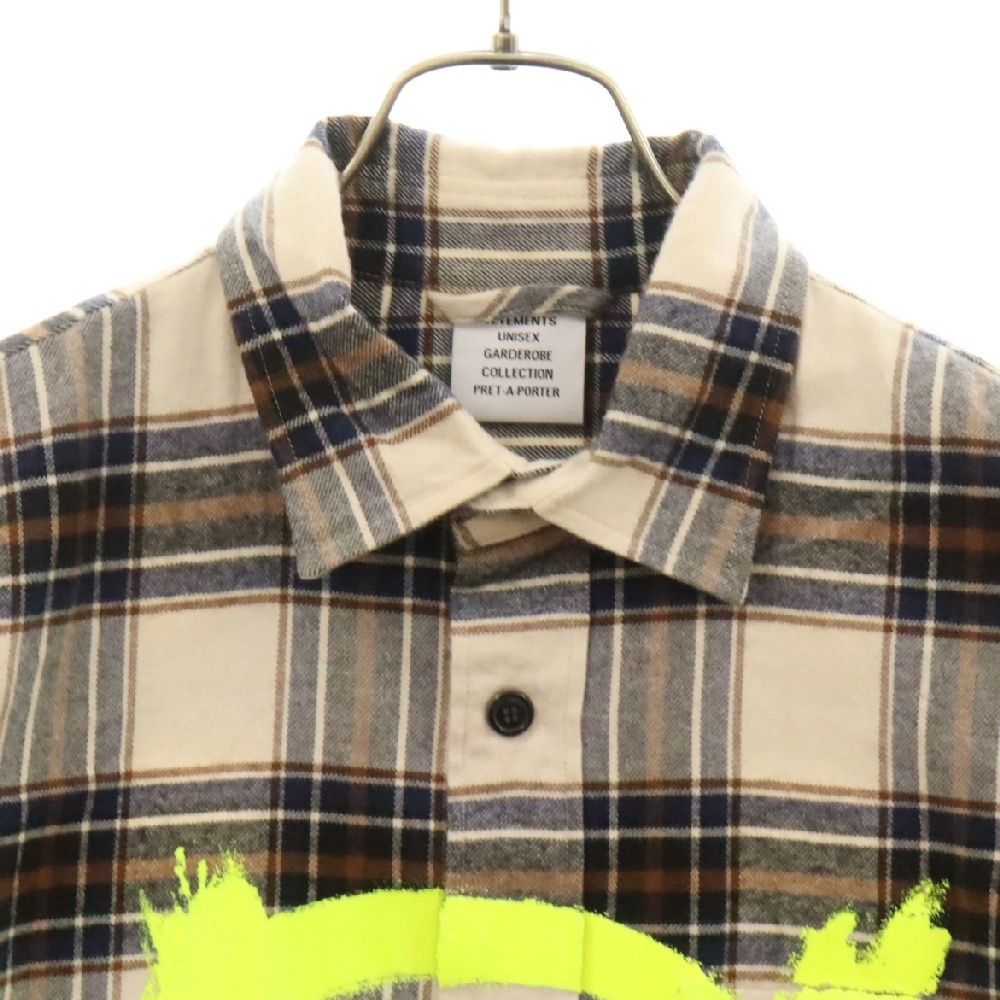 VETEMENTS (ヴェトモン) 22AW Double Anarchy Flannel Shirt ダブルアナーキープリント長袖ネルシャツ  チェックシャツ マルチ UE52SH800W - メルカリ