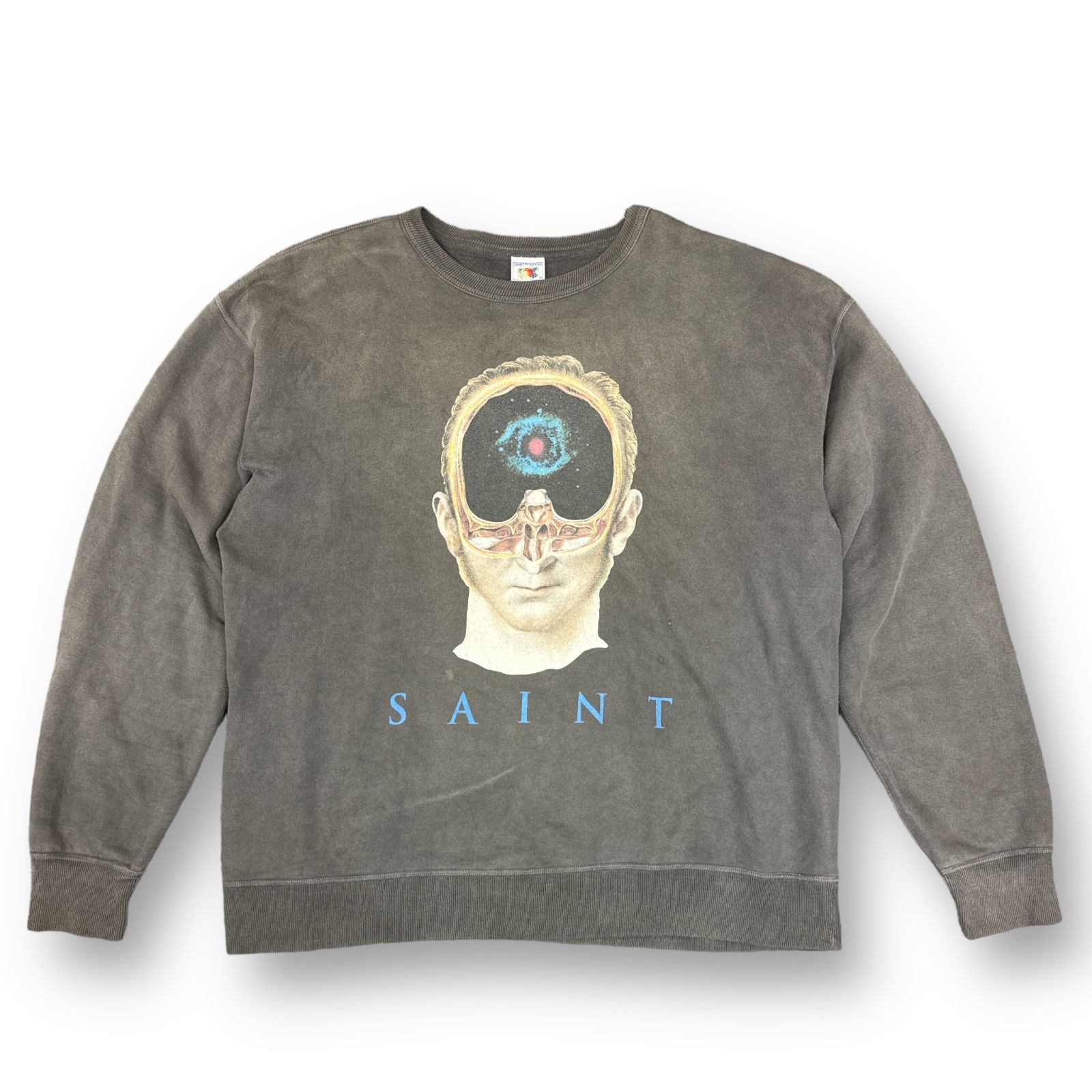 SAINT MICHAEL 22AW CREW SWEAT SHIRT FACE ヴィンテージ加工 クルーネック スウェット トレーナー セントマイケル  SM-A22-0000-016 ブラック系 XL 74585A3 - メルカリ