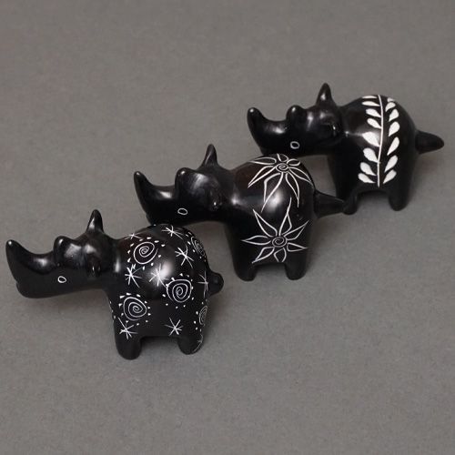 アフリカ ケニア ソープストーン サイ ブラック系 ※柄アソート S