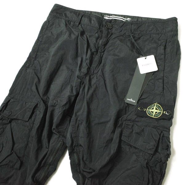 STONE ISLAND ストーンアイランド 23SS NYLON METAL TAPERED CARGO PANTS ナイロンメタルテーパードカーゴパンツ 781530919 32 BLACK IN ECONYL REGENERATED NYLON ボトムス