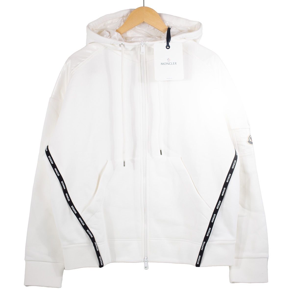 【MONCLER】 モンクレール ZIP UP CARDIGAN ジップアップカーディガン ホワイト 白 Mサイズ アウター メンズ 【中古】 USED-S 【9304】
