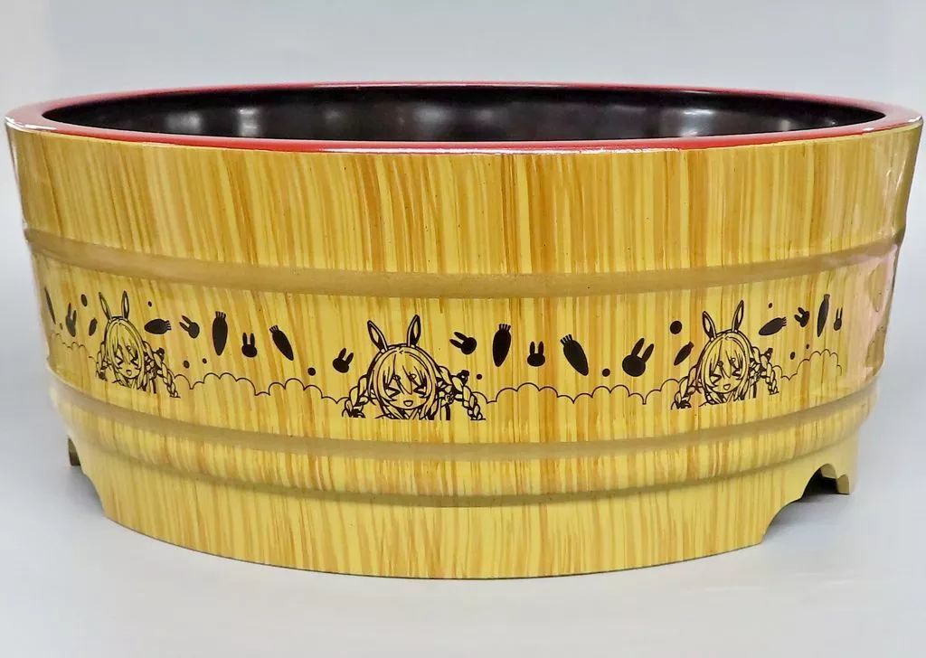 【中古】雑貨 兎田ぺこら サイン入り特別デザイン桶(再販版/内側黒) 「バーチャルYouTuber ホロライブ×極楽湯・RAKU SPA フロライフ」 ウケ狙いじゃないよっ 桶人参注文特典