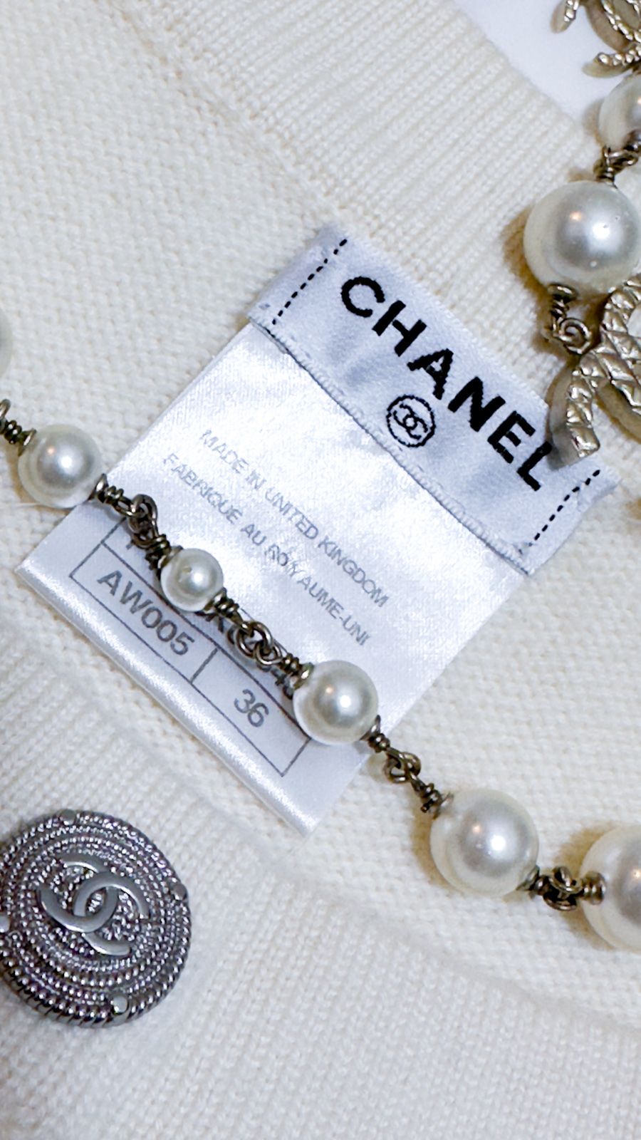 シャネル カーディガン CHANEL アイボリー きらきら宝石