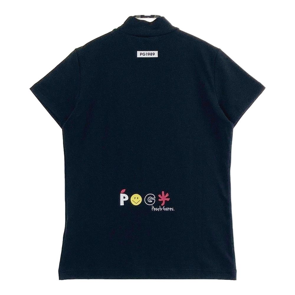 【PGG】サイズ1 PEARLY GATES ハイネック 半袖Tシャツ ブラック DRYMIXベアカノコ半袖ハイネックカットソー | PEARLY GATES