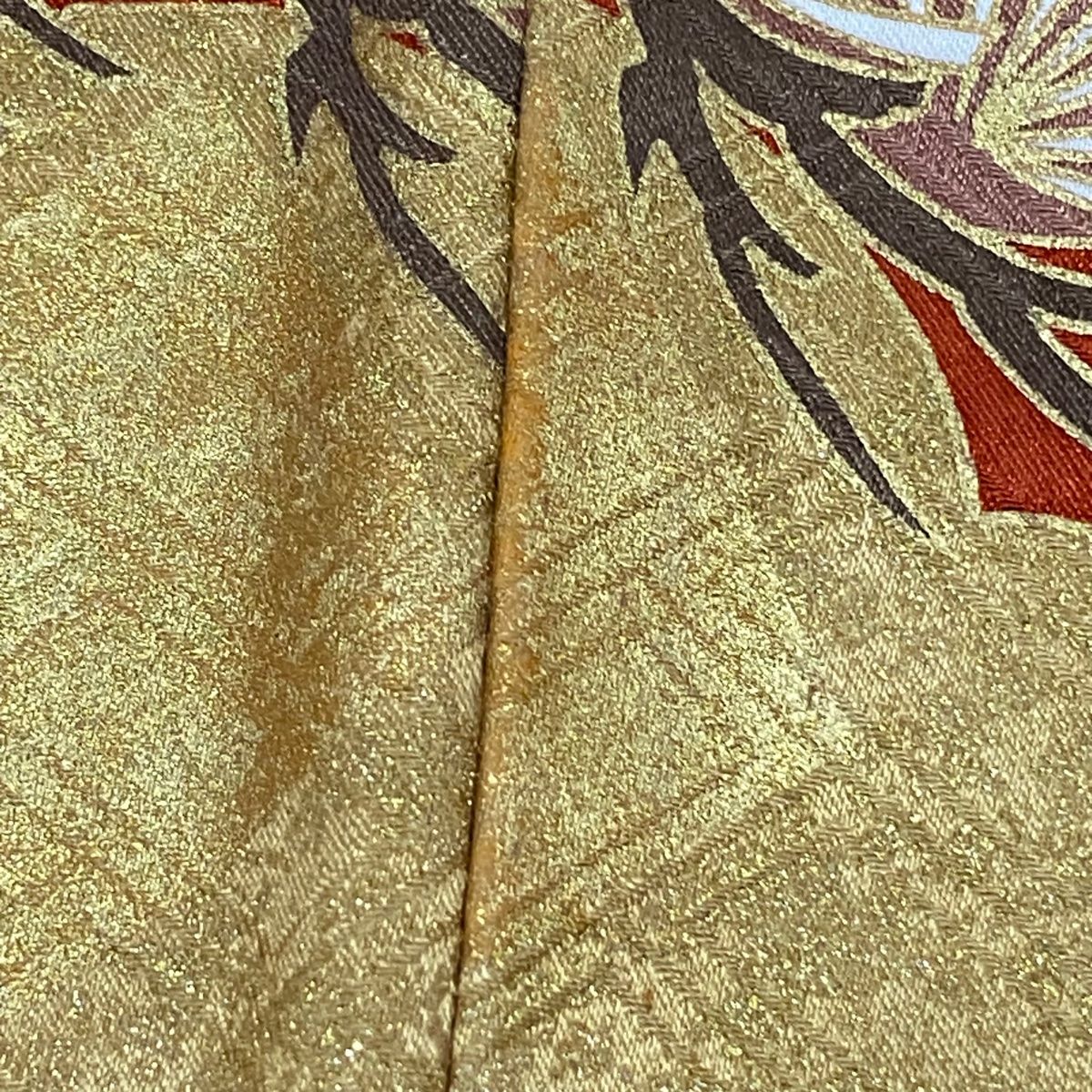 振袖 身丈160cm 裄丈68cm L 袷 吾妻徳穂 落款 菊 雲文 金糸 金彩