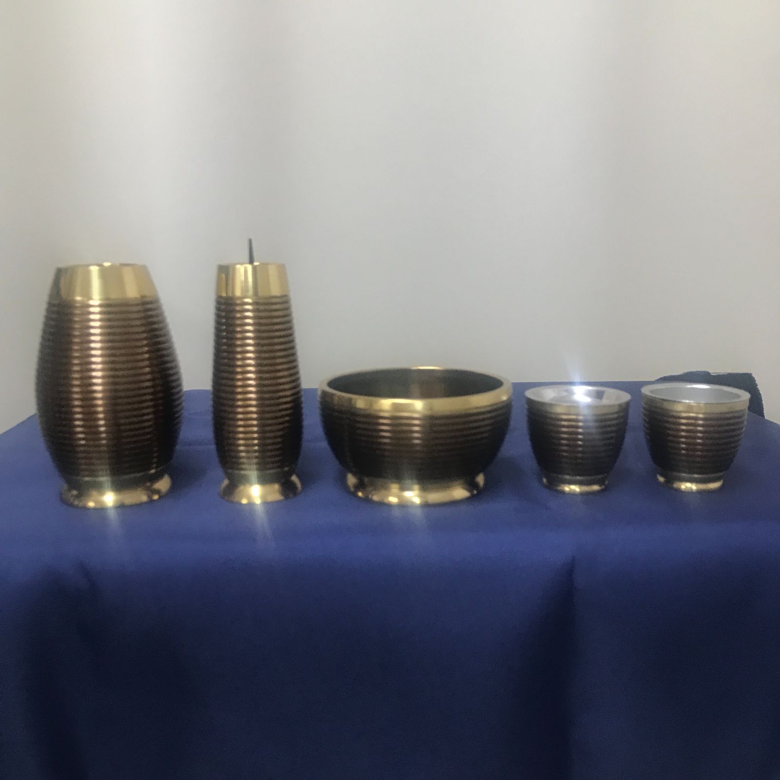 真鍮仏具５点セット 3 5号 モダン仏壇 供養仏壇 唐木仏壇