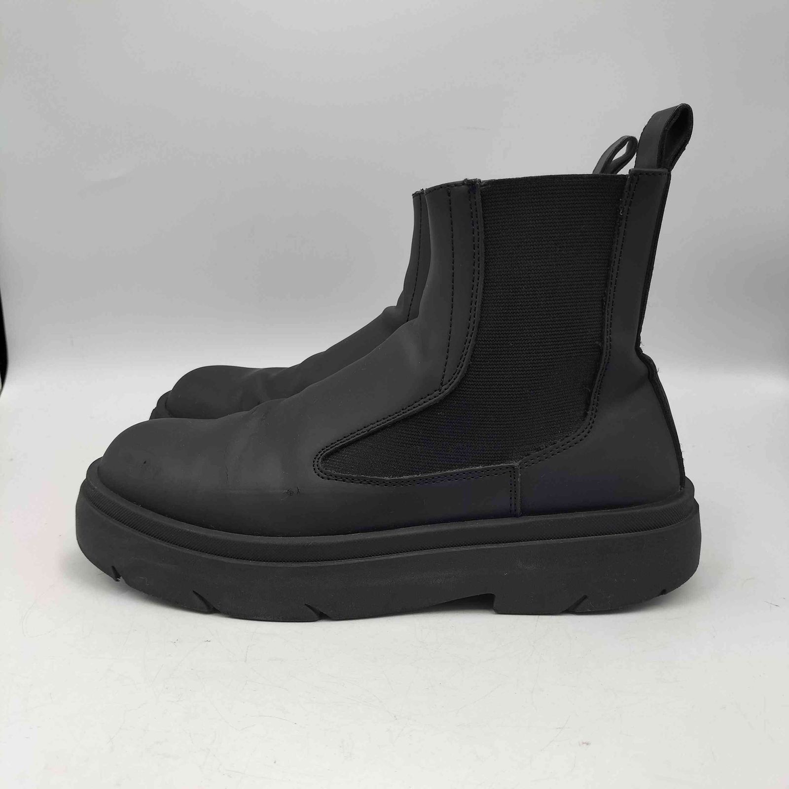 ザラ ZARA RUBBERISED CHUNKY ANKLE BOOTS フェイクレザー サイドゴアブーツ  メンズ EUR：39 