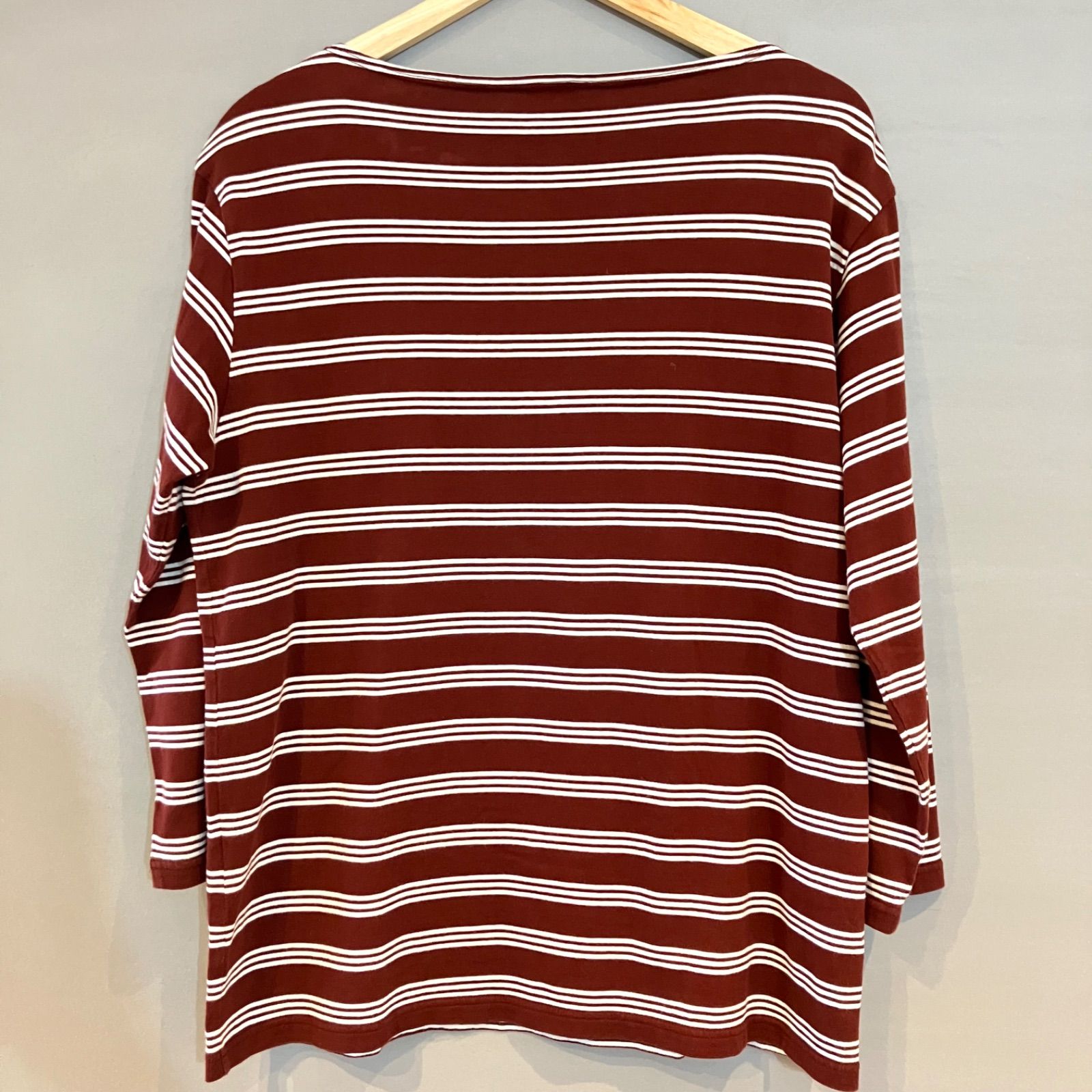 ORCIVAL オーシバル 7分袖 カットソース ボートネック ボーダーTee 