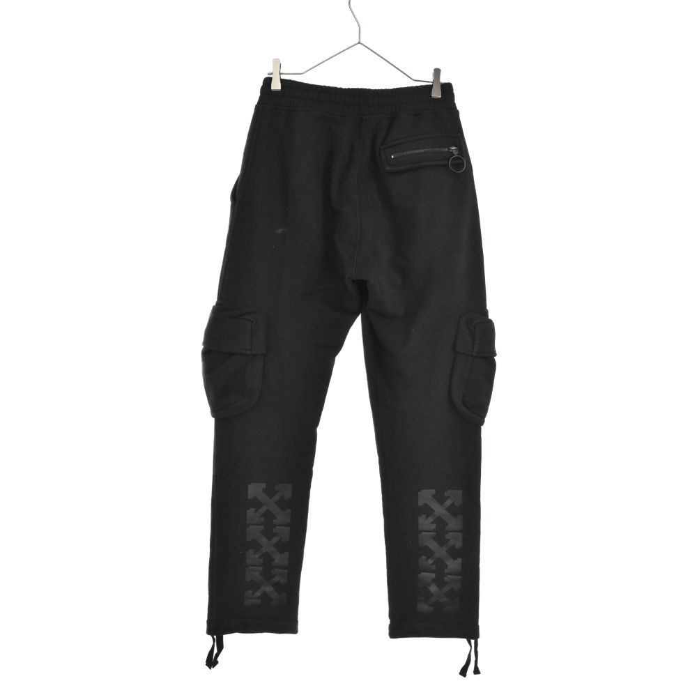 OFF-WHITE (オフホワイト) 21AW Rubber Arrows straight-leg track pants バックアロープリント スウェットカーゴパンツ OMCH036F21FLE004 ブラック - メルカリ