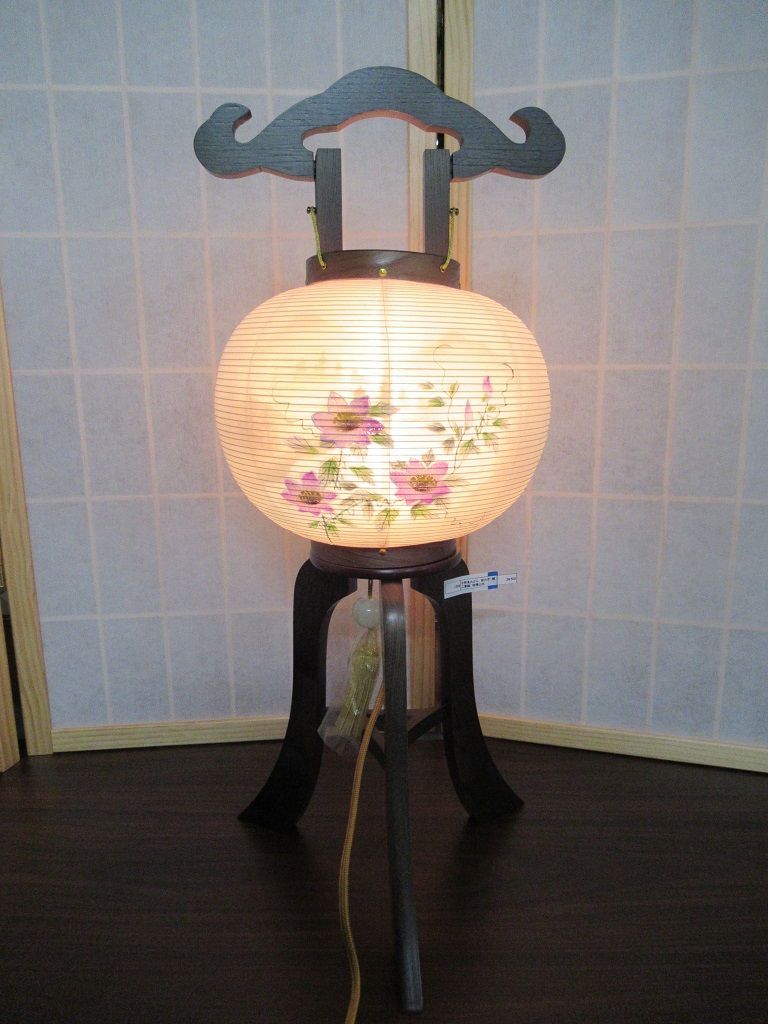 岐阜提灯|栓の木|小町あんどん|8号|鉄仙|絹二重絵|1個