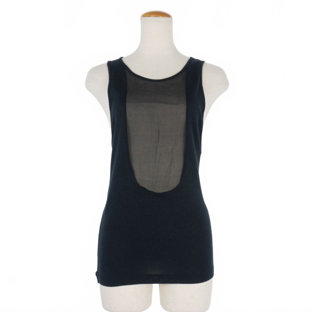 メゾンマルジェラ Maison Margiela 12SS タンクトップ シースルー 38 ブラック 黒