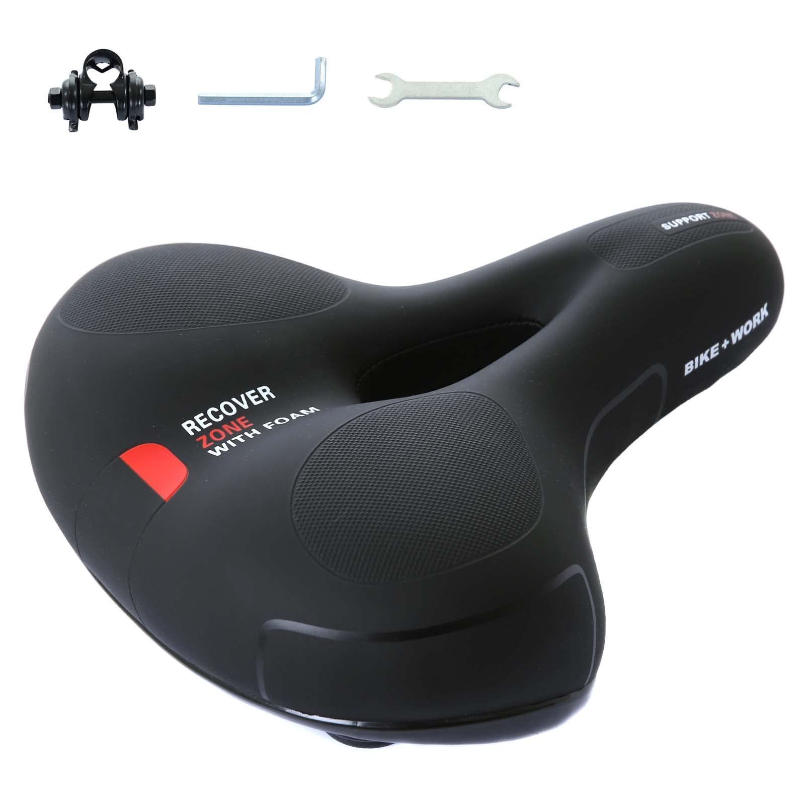 【新着商品】快適かつ通気性も高い、スポーツバイク/フィットネスバイク/マウンテンバイク/ロードバイクに最適 自転車サドル、高密度形状記憶フォーム素材を使用しており衝撃吸収性 WORK 
