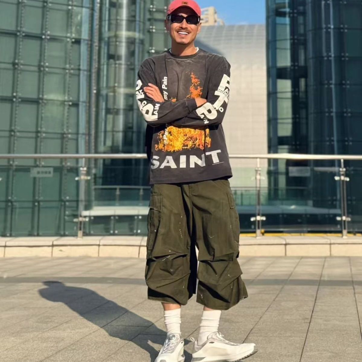 セントマイケル フレイム柄 長袖 Tシャツ人気 S M L XL - メルカリ