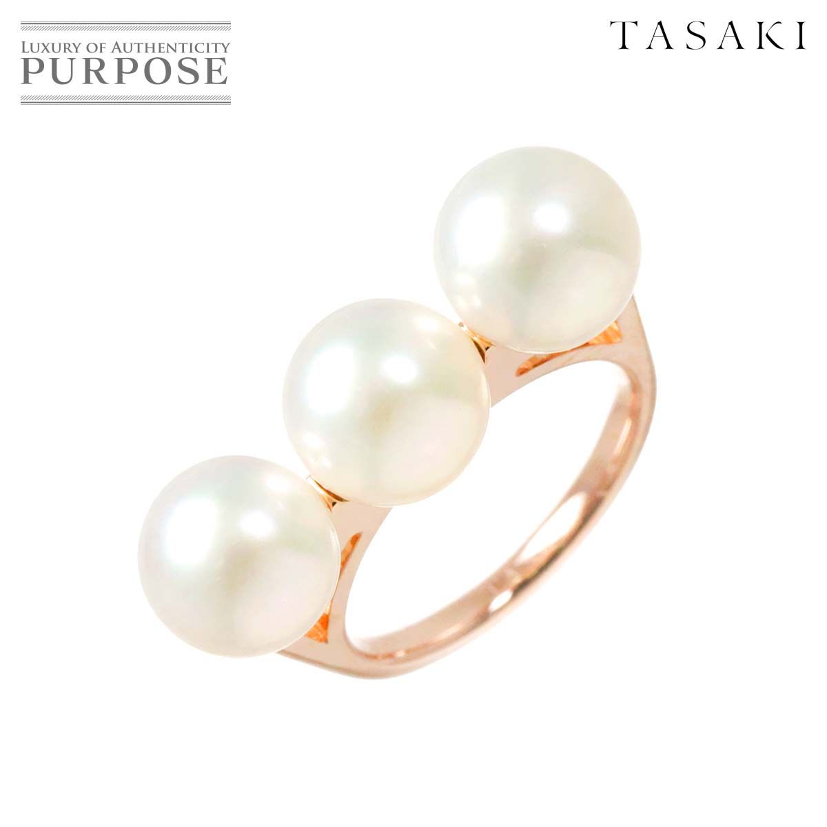 タサキ TASAKI バランス エラ 8号 リング アコヤ真珠 8.2-8.0mm K18 PG  