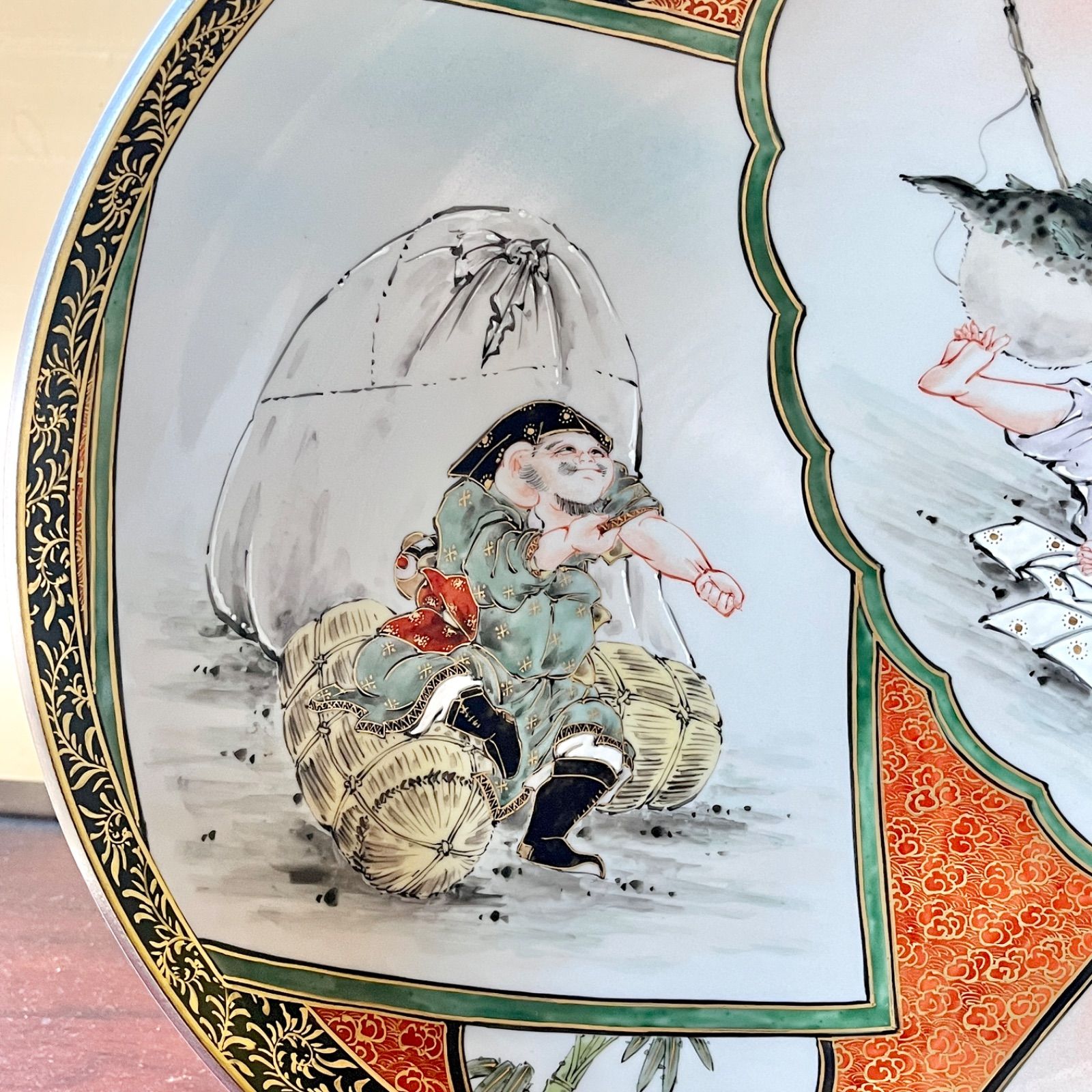 九谷焼】飾皿『割取二福神図』 中村陶志人 作 ⭐︎アーカイブ品 