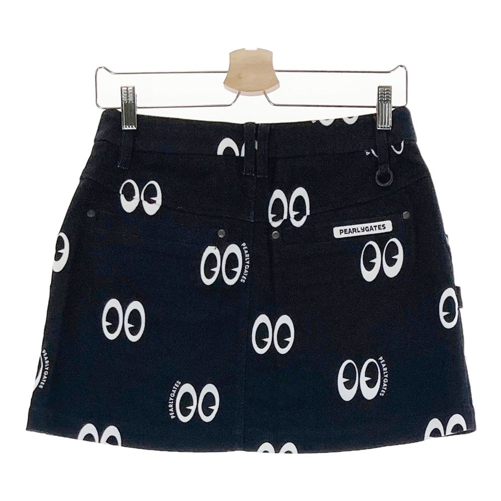 サイズ 0 PEARLY GATES パーリーゲイツ 055-0234100 ストレッチスカート 目玉 総柄 ブラック系 240101543805 ゴルフウェア レディース ストスト