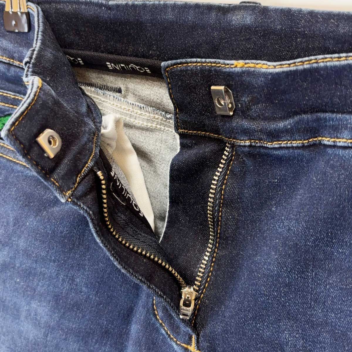 ♥ EQUILINE エクイライン デニム ハーフグリップ キュロット 44 インディゴ N08648 レディース 乗馬 馬術