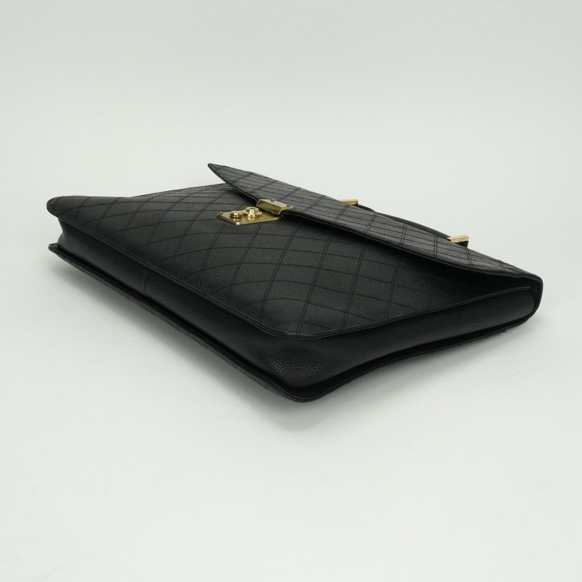 シャネル CHANEL ビコローレ バッグ ビジネスバッグ ブリーフケース キャビアスキン ブラック Black 黒 ゴールド金具 ハンドバッグ NICORILABO_COM