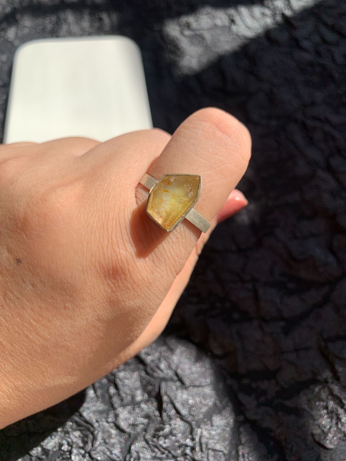 セレスタイト×ルチルクォーツ ダブレット ストーン リング シルバー 51 セレスタイト×ルチルクォーツ ダブレット ストーン リング シルバー 51