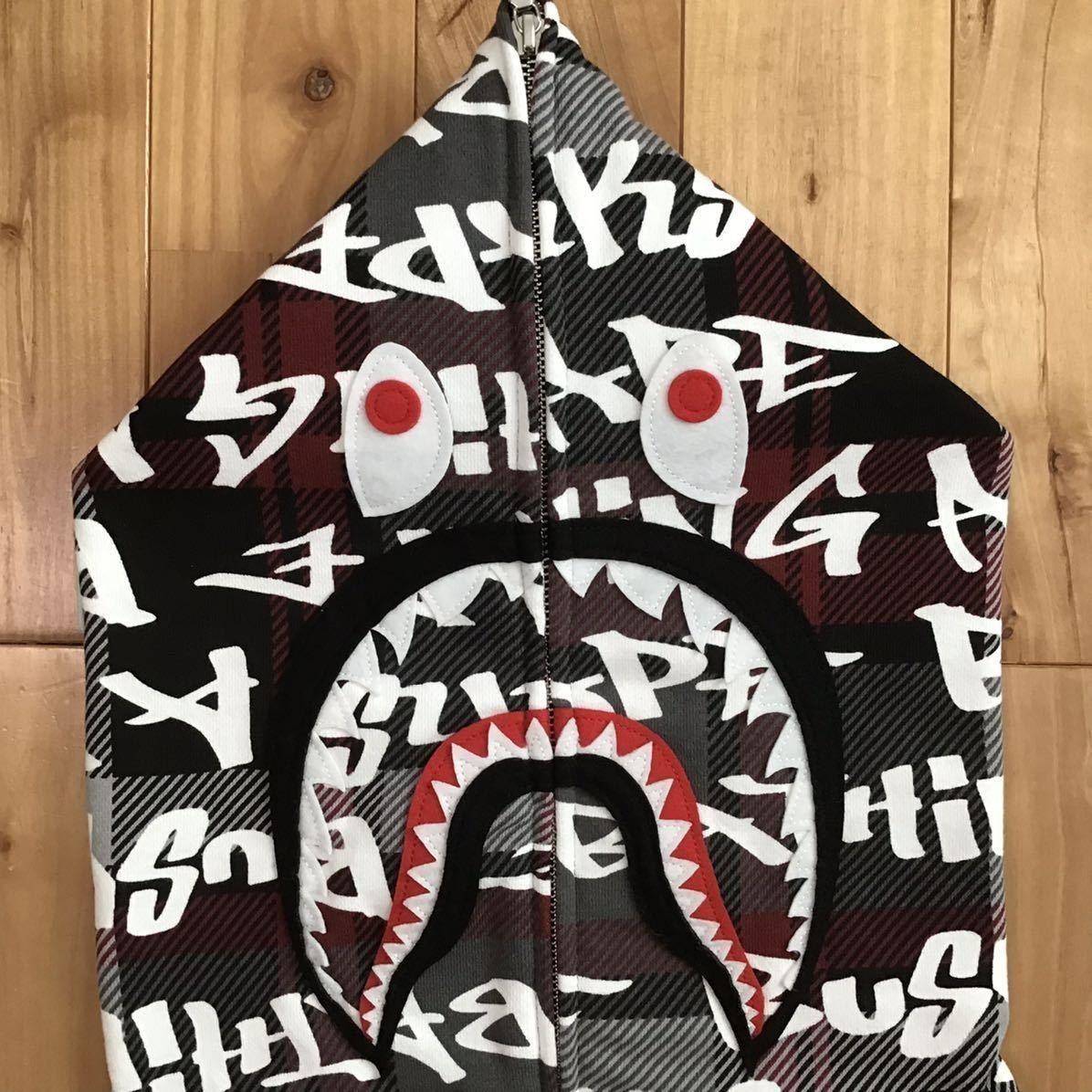 ☆新品☆ 2XL GRAFFITI CHECK shark full zip hoodie a bathing