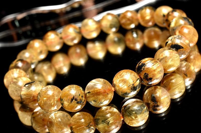 1点物】母岩入り！ ヘマタイトインタイチンルチルクォーツ 8mm