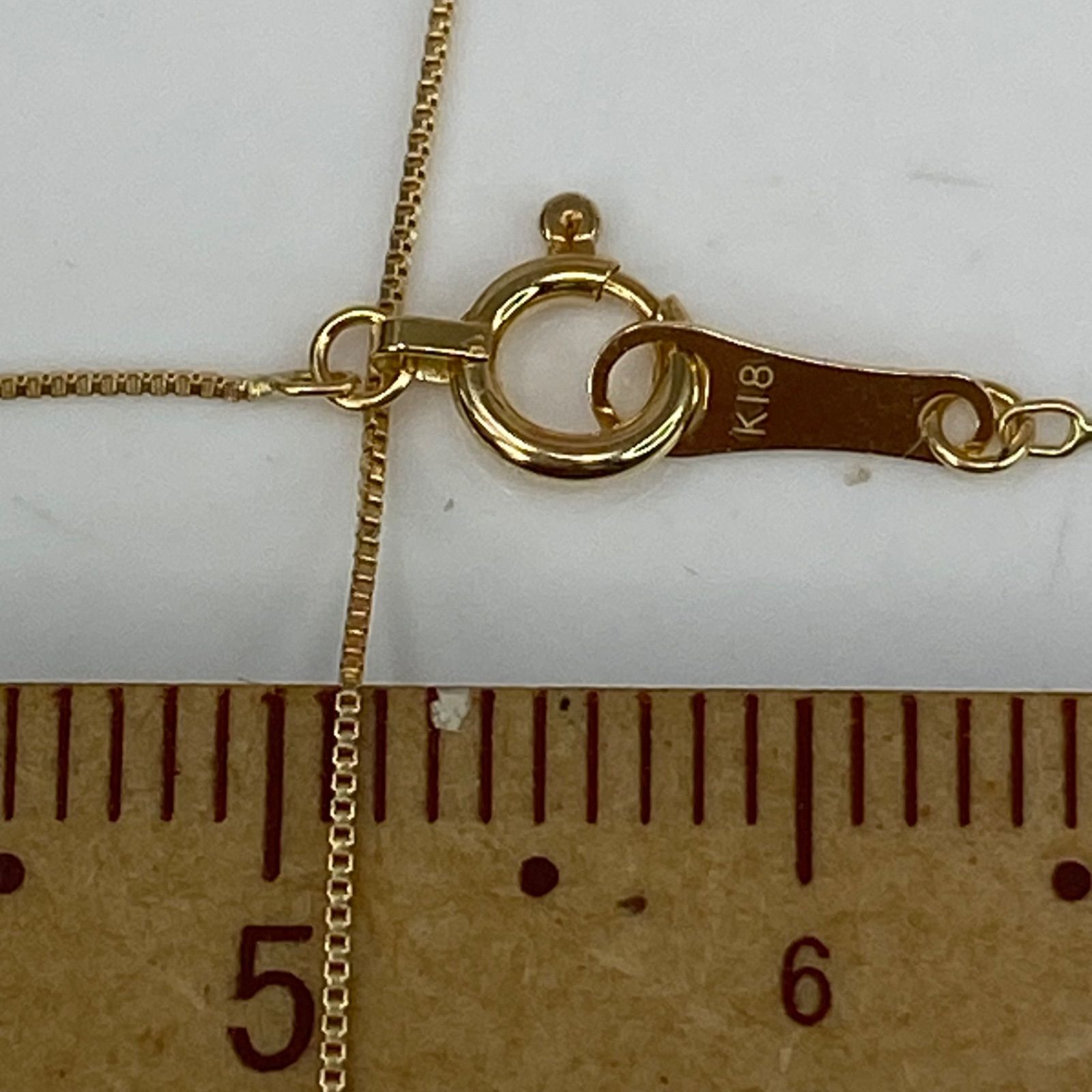 K18YG AU750 18金 ベネチア セミロングネックレス 0.45mm幅 45cm